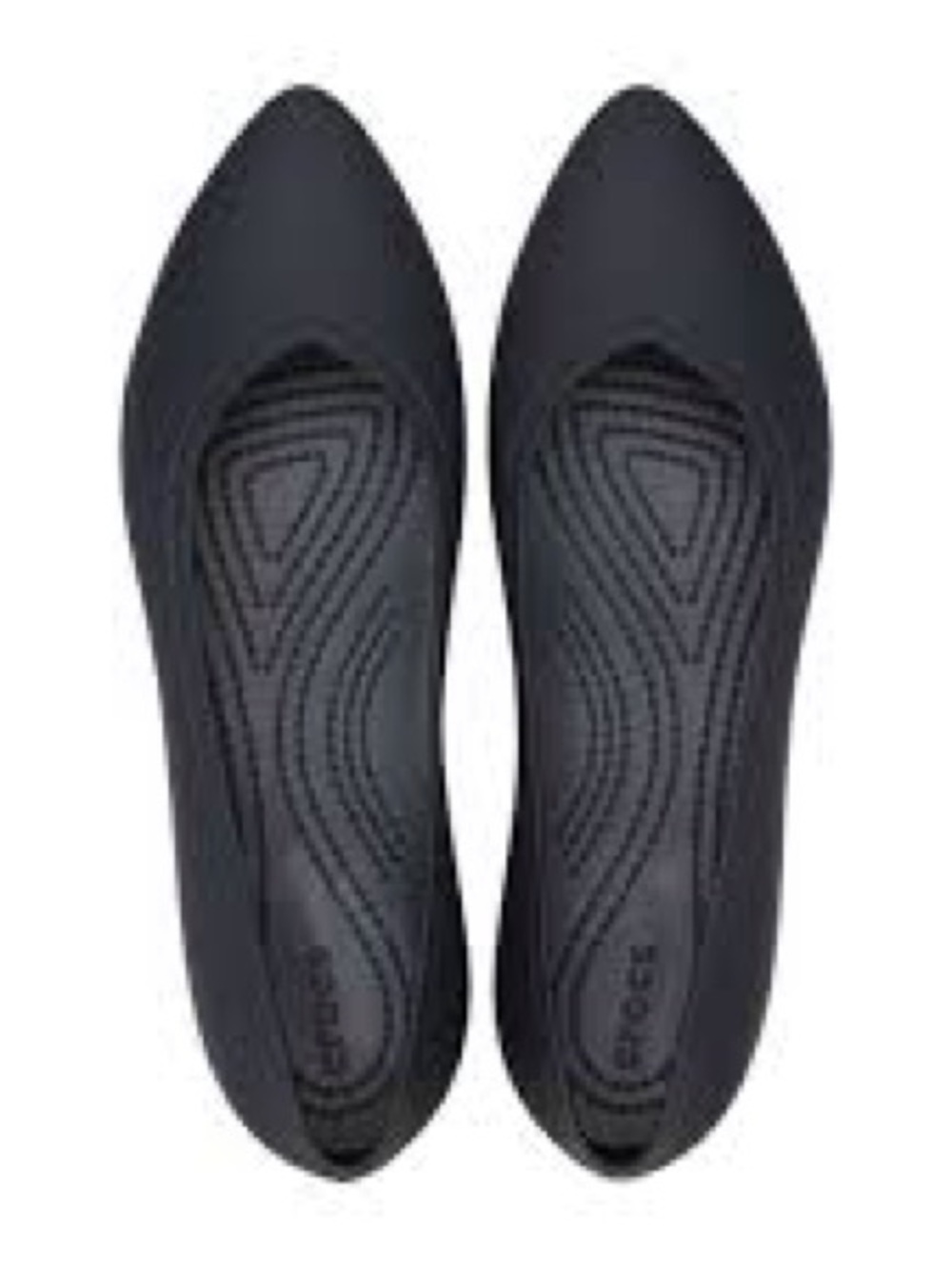 CROCS Brooklyn Ballet Flats Womens 7 Black Pointed Toe Slip On Shoes